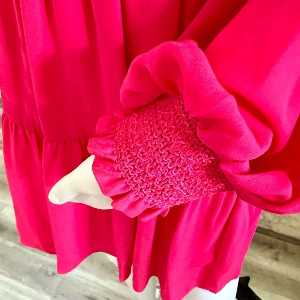 Alice + Olivia smocked Lavinia blouson mini dress  Size 2 New with tags - Picture 4 of 10